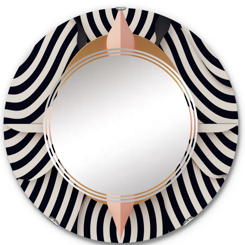 Buriti - Miroir mural moderne rond, 24 po x 24 po