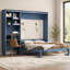 Lit escamotable avec bureau intégré et armoire de rangement à étages-2114753383