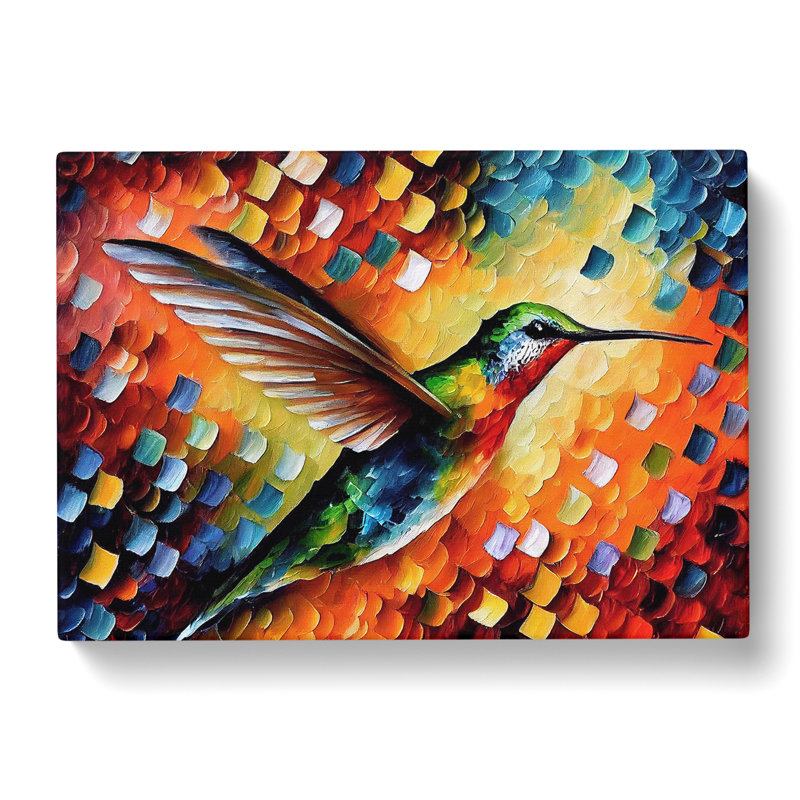 Hummingbird Painting Vol.7 Abstract - Wrapped Canvas, 35cm H x 50cm W x 3cm D