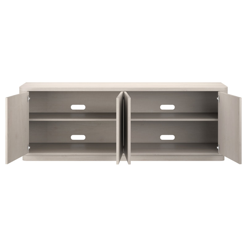 Weybossett Rectangular TV Stand, White Wood