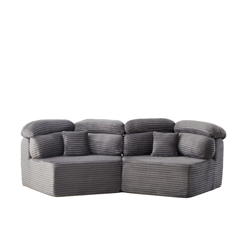 53 po Modern, Velours côtelé gris