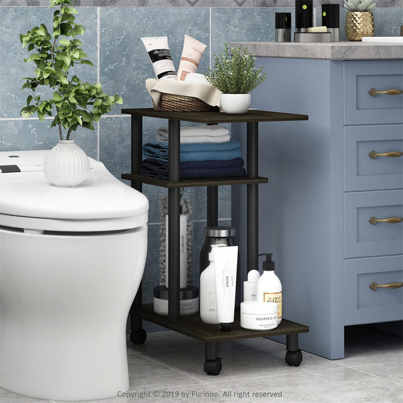 Absar Wheel End Table, Black