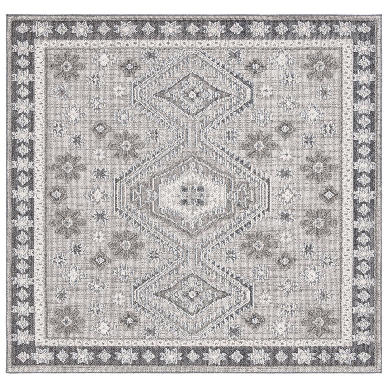 Tapis intérieur / extérieur Abbeygale 800 Performance Southwestern, Carré 6 pi 7 po