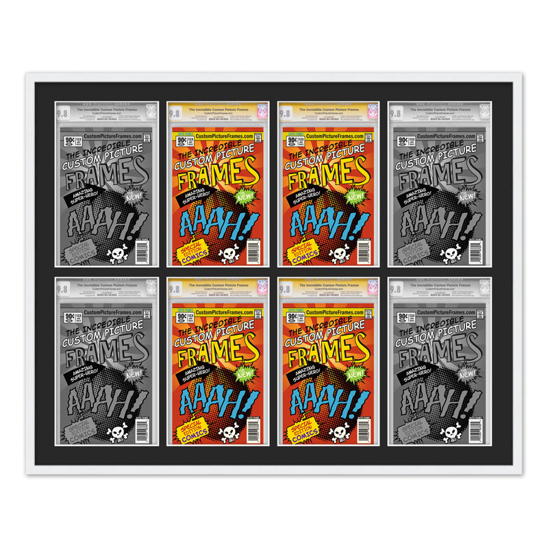Cadre photo collage, 8,125 po x 13 po, 39 po x 30,5 po, Blanc / noir