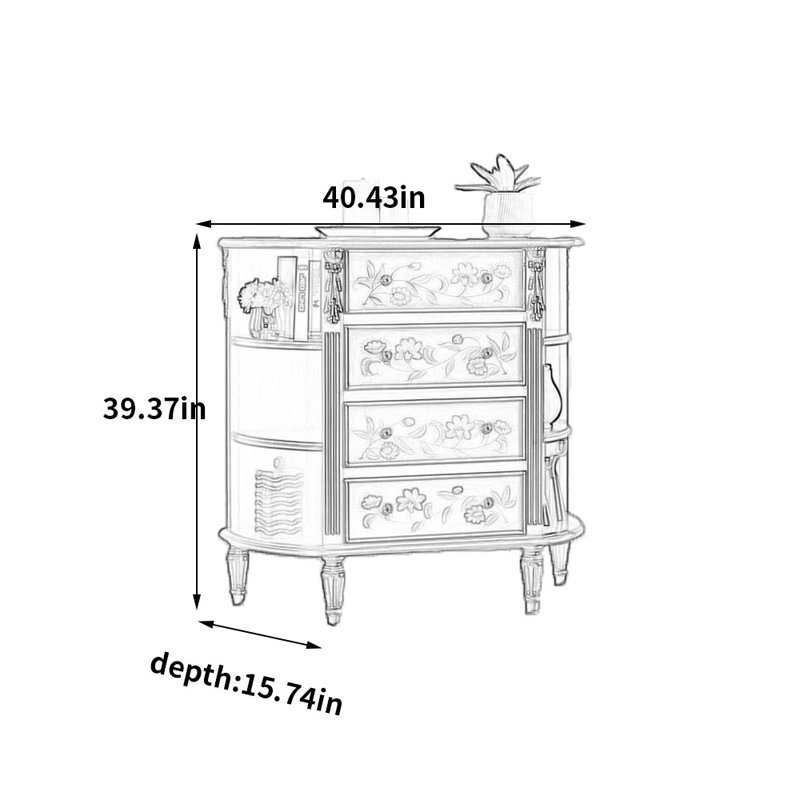 Commode d'appoint en bois massif