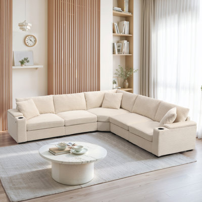 Rangement modulaire, canapé modulaire moderne en velours côtelé de 104 pouces pour la maison