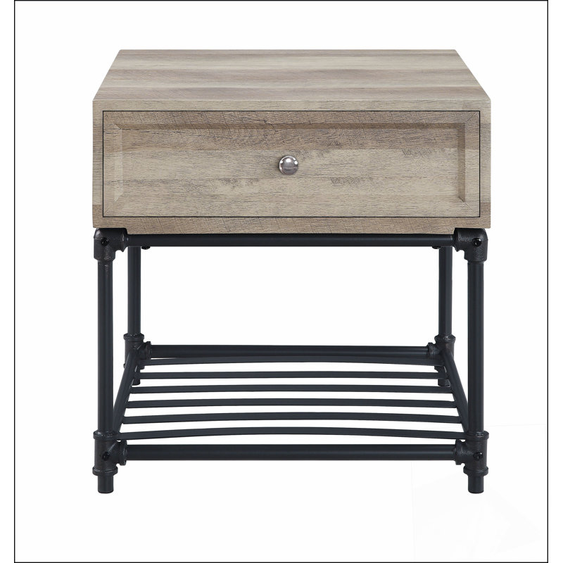 Brantley Oak & Sandy  Finish End Table Modern End Table Solutions,Compact End Table Collection