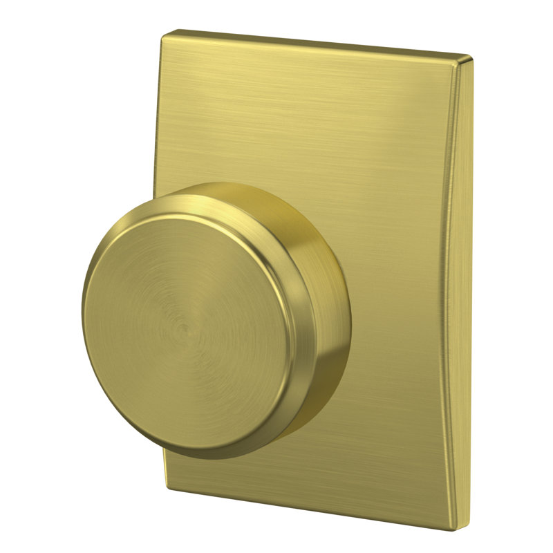 Bowery Privacy Door Knob, Satin Brass