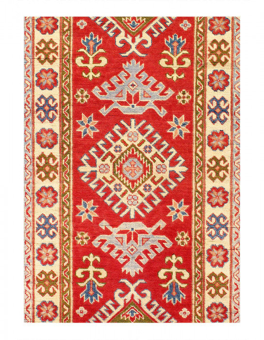 Tapis de couloir unique en laine 2 pi 9 po x 8 pi 4 po Soderberg Rouge, bleu marine, beige