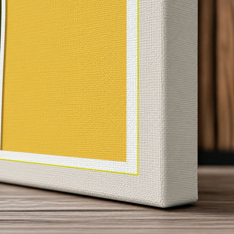 Golden Daisy Botanical - Wrapped Canvas, 24x16 - 61.0 x 40.6 cm, Cream Border