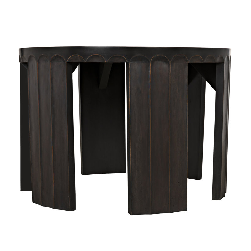 Fluted Solid Wood End Table