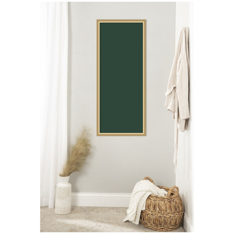Tableau d'affichage en lin encadré en tissu, Vert foncé, H 42 po x l 18 po x P 1,25 po, Or de Florence