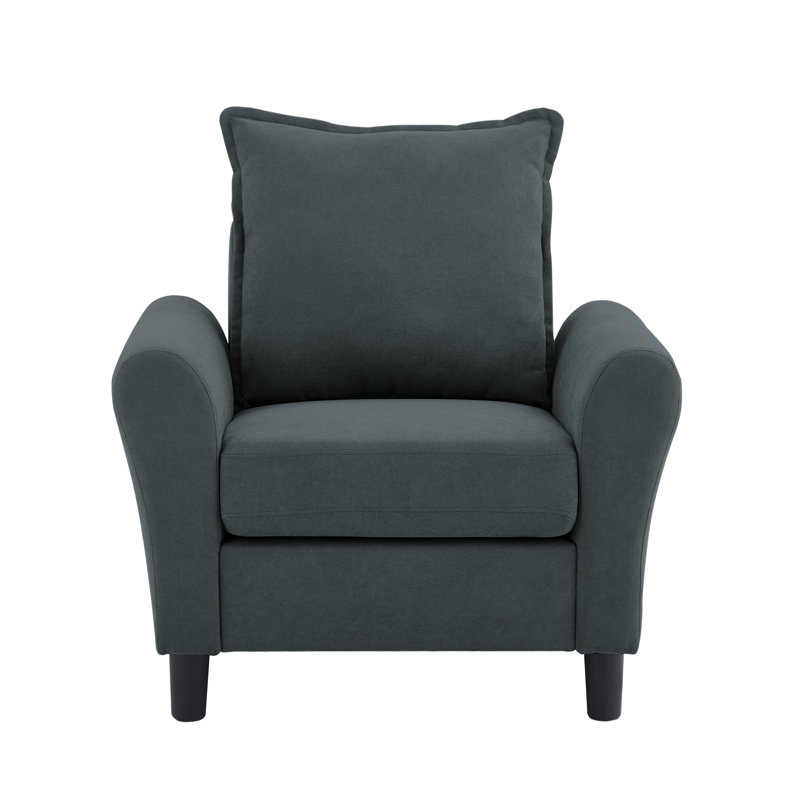 Danaysha 34.65" W Comfy Accent Armchair, Dark Gray