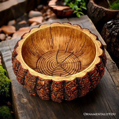 Nature, bassin à thème écorce d'arbre, 6 po, résine
