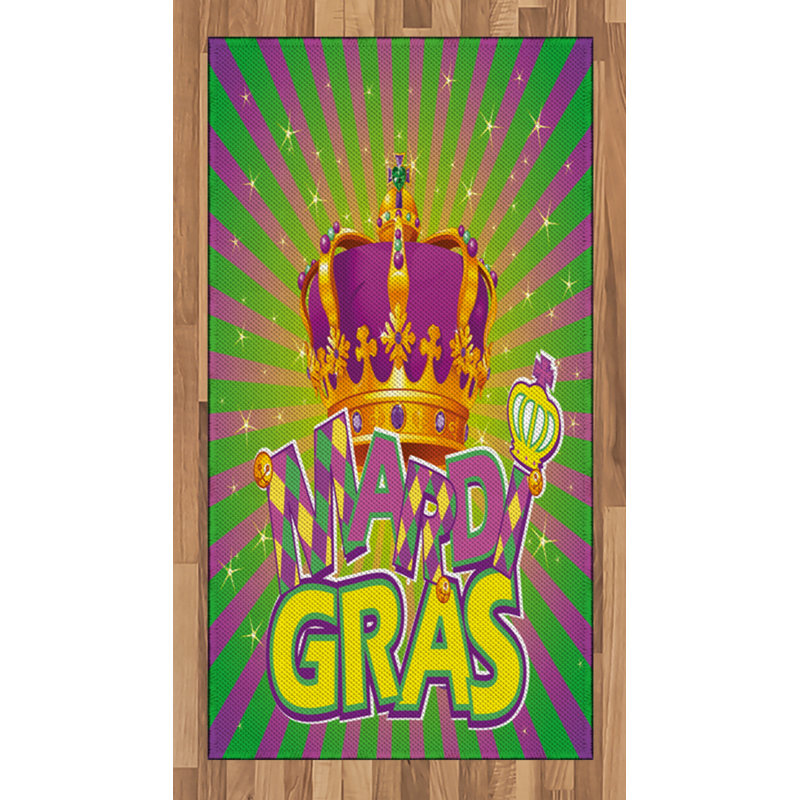 Mardi Gras High Density Long Fiber Poly Threads Decorative Area Rug Carpet, Rectangle 2'7" x 5'