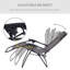 Vallecito Zero Gravity Chair Outdoor Folding Reclining Sun Lounger Grey