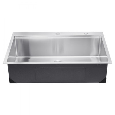 33" Kitchen Sink Top Mount Single Bowl Drop-In Basin Stainless Steel Bar