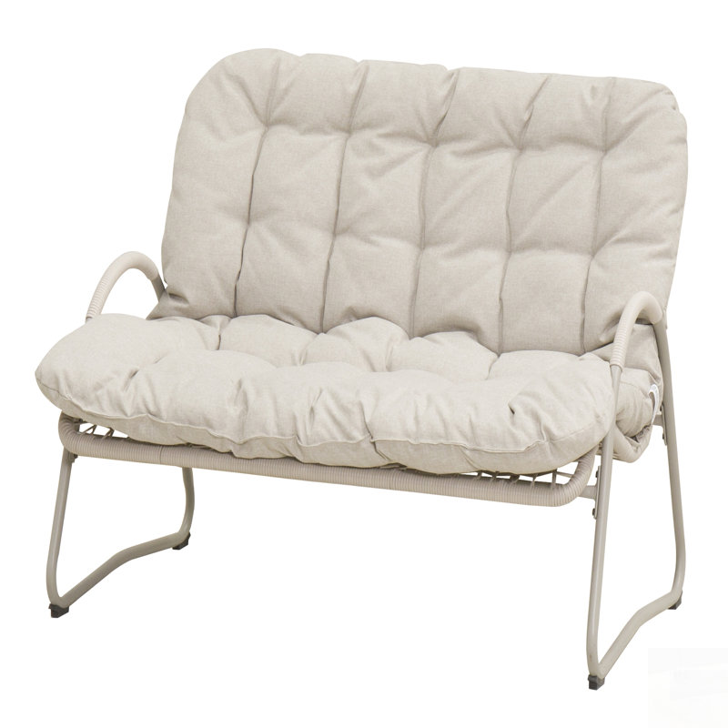 Chaise double en rotin PE de qualité supérieure avec structure en métal - Confort et durabilité ultimes pour votre patio