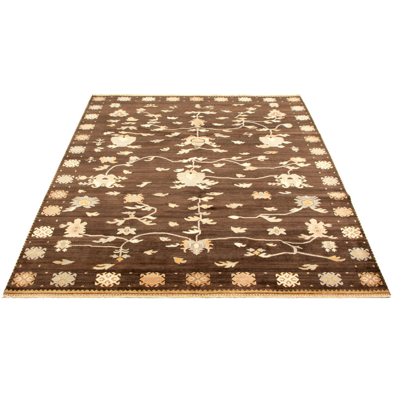One-of-a-Kind Rectangle 8'3" X 10'2" New Age Wool Area Rug in Dark Brown