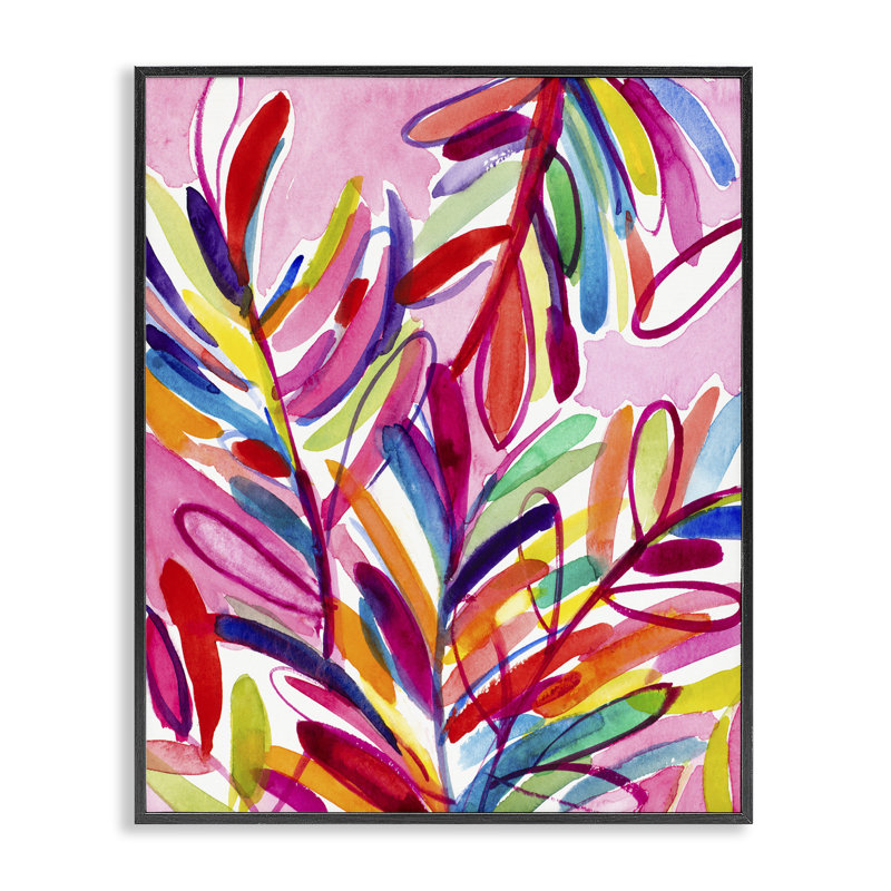 "Bold Tropical Leaves", art de la giclée encadrée par Lanie Loreth, Giclée encadrée noir minuit, H 14 po x l 11 po
