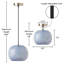 Luminaire suspendu sphérique bleu et blanc 9,8 po Bella Glam