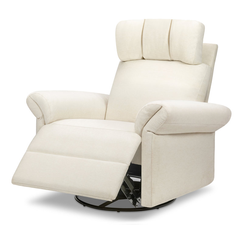 Suzy Flex Recliner and Swivel Glider  with Adjustable Arms and Headrest, Cream