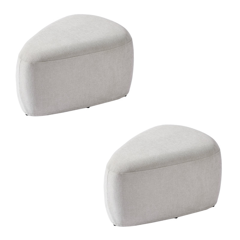 Adna 67.1Cm Wide Triangle Footstool Ottoman, Light Sand