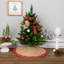 Mini jupe d'arbre de Noël rustique en toile de jute 20 po avec bordure écossaise rouge