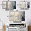 «Abstract Blue Beige Road Collage II», ensemble d'art mural sur toile-107745454-107745455