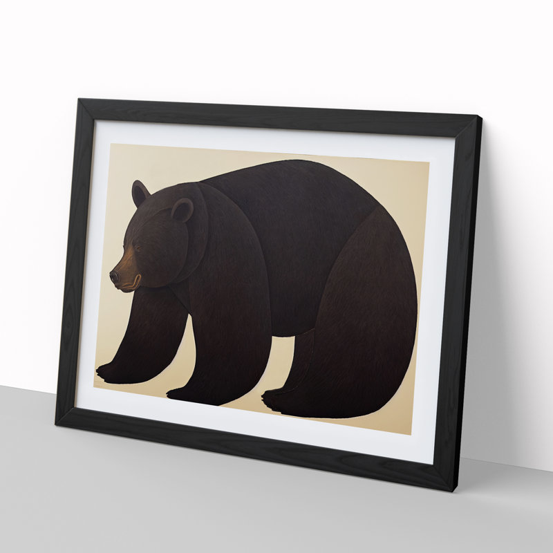 Iconic Bear - Single Picture Frame Print, Black, 25cm H x 34cm W x 2cm D