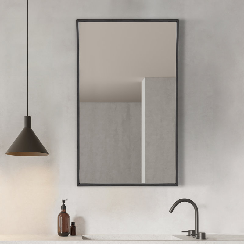 Armoire à pharmacie avec miroir teint, Noir brossé