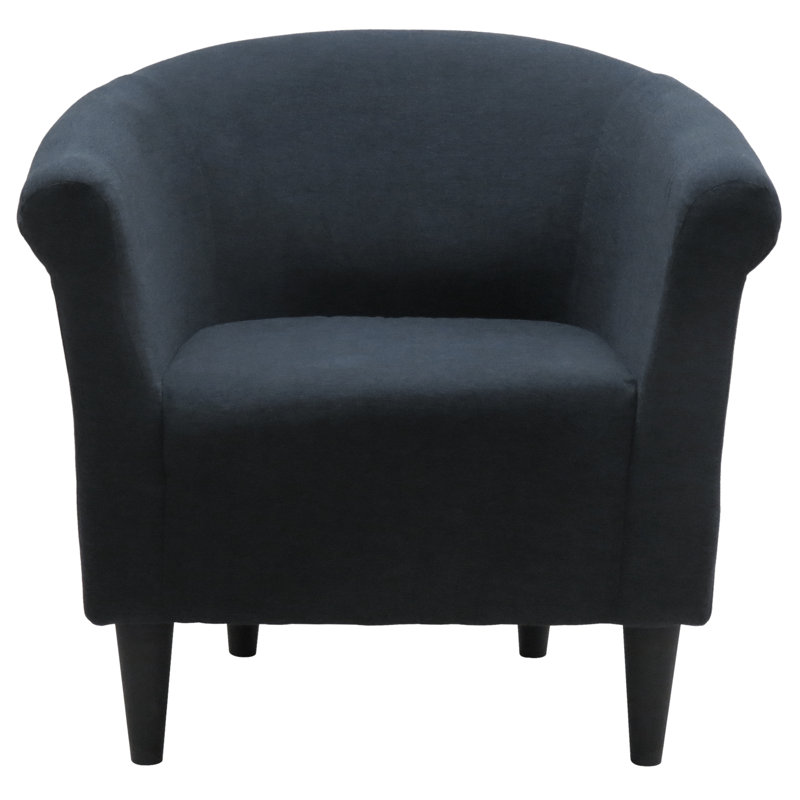 Liam Upholstered Barrel Chair, Toulan Chalkboard Twill