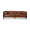 Canapé contemporain capitonné en cuir avec coussins décoratifs roulés - Mobilier de salon moderne Mid-Century