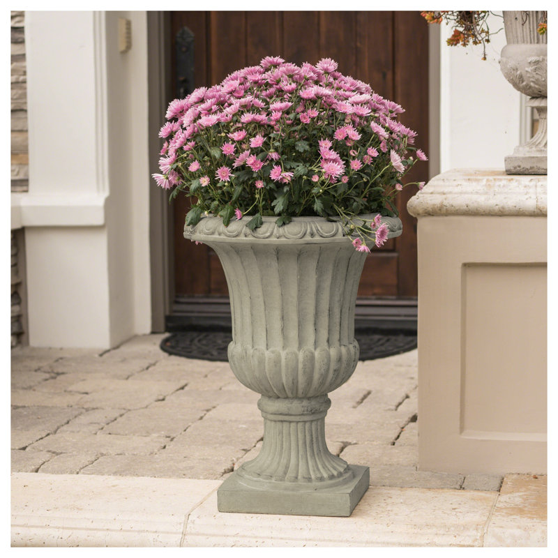 Pot à fleurs classique classique en vert antique - grand pot de jardin extérieur, Vert