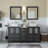 Ravenna 60" Freestanding Double Sink Bathroom Vanity with Engineered Marble Top and Matching Mirrors-23188983