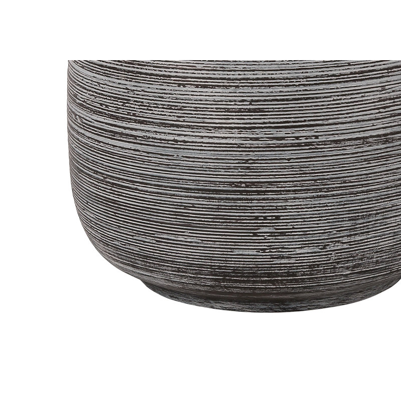 Lighting, H 19 po, lampe de table, céramique grise, abat-jour ivoire / crème, contemporain