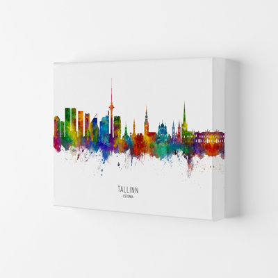 Tallinn Estonia Skyline by Michael Tompsett - Print