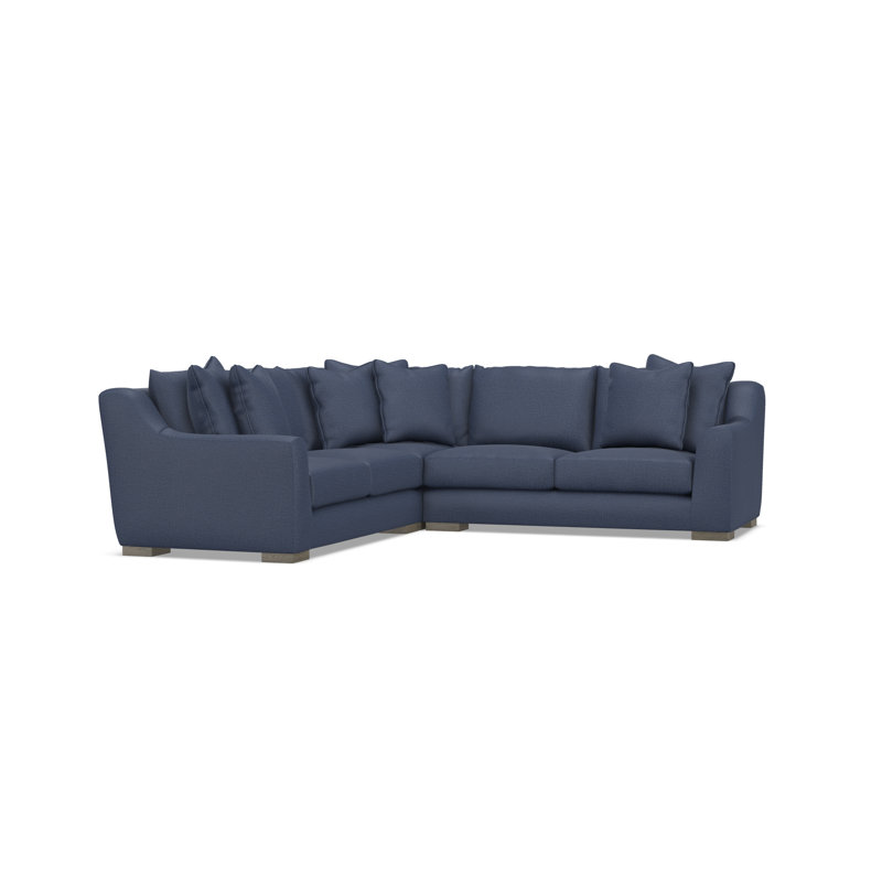Gabi 5-Piece Fabric Sectional, 35" H x  110" W x 110" D, Blue Polyester, Symmetrical
