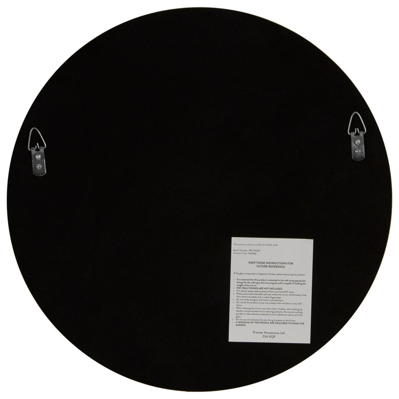Round Wall Mirror, Gold, 34 cm H x 34 cm W