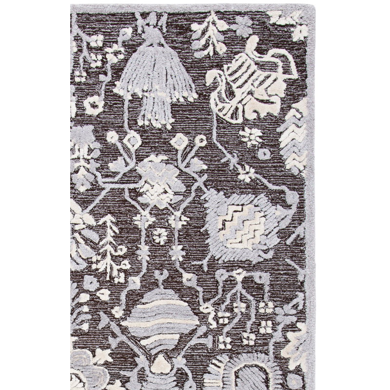 Glamour Hand Tufted Performance Floral Rug, Square 6'