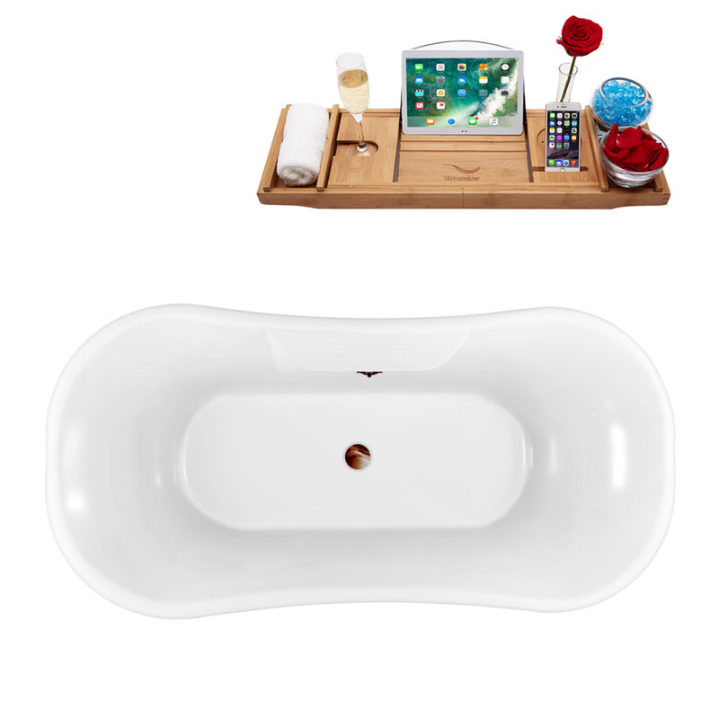 68'' x 33.9'' Soaking Acrylic Bathtub, Matte Oil Rubbed Bronze, Matte Oil Rubbed Bronze