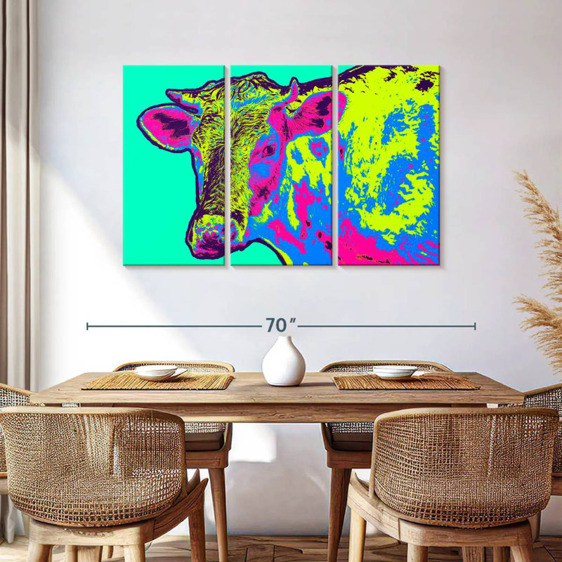 Vache au néon, H 36 po x l 57 po