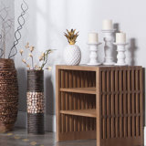 Middlet Wooden Side Table with 2 Shelves, Solid Oak Table 18" Long