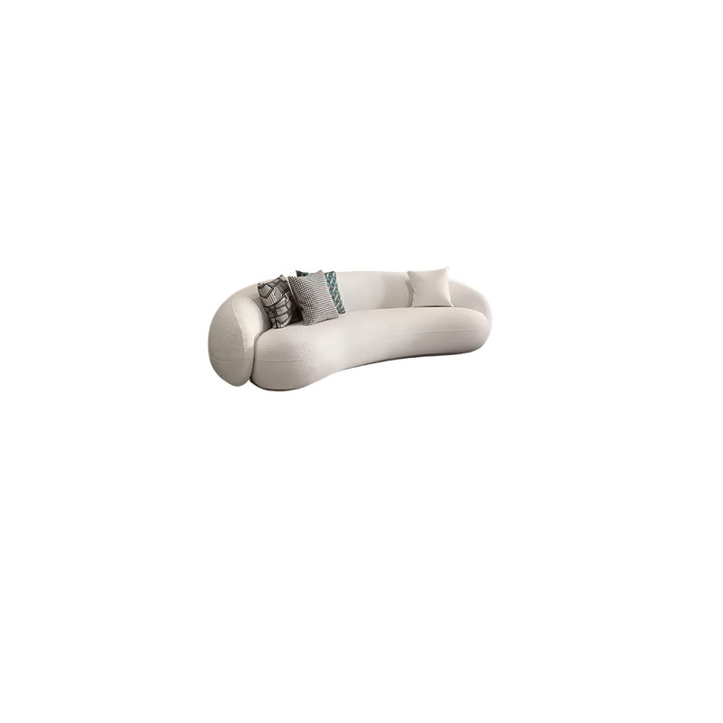 Canapé demi-cercle, 2, H 24,8 po x l 70,87 po x P 35,43 po, Blanc cassé / blanc