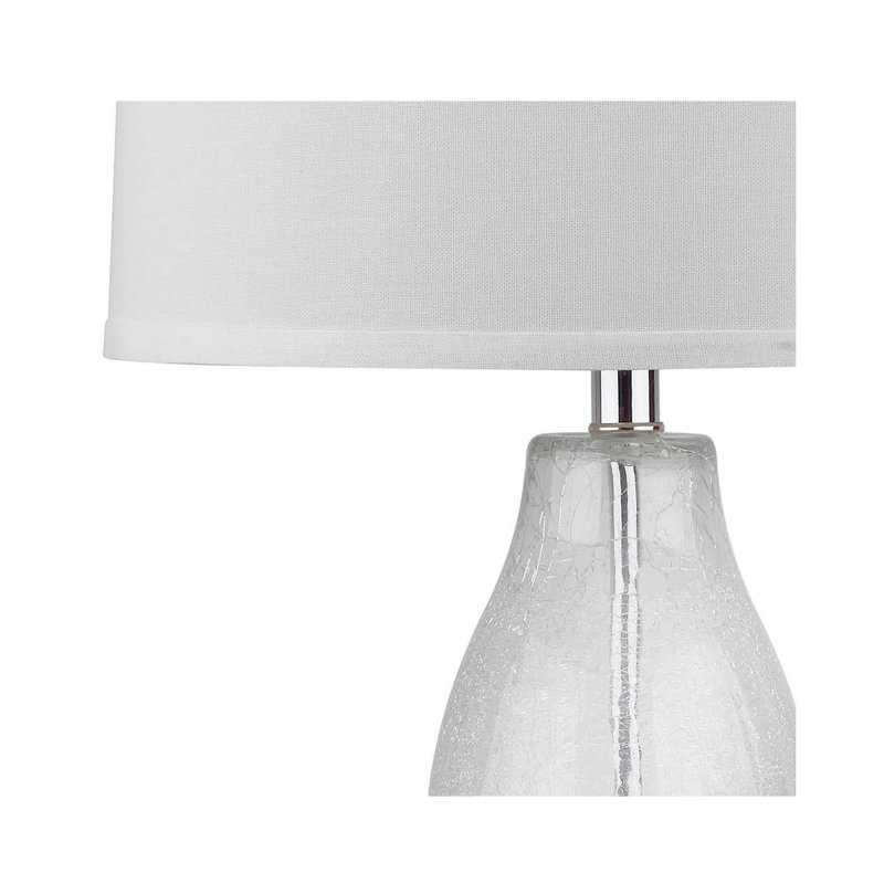 Lampe de table 28,5 "Acuna, Pied de lampe transparent / abat-jour crème