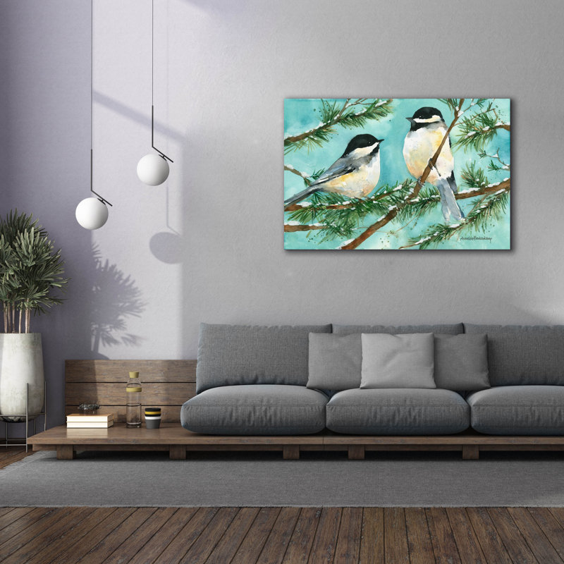 Art mural sur toile, "Chickadee Chat" par Annelein Beukenkamp, H 12 po x l 18 po x P 0,75 po