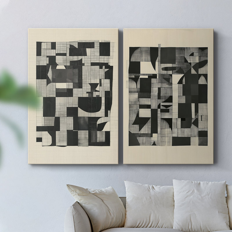 ABSTRACT Series DCCCLxxxviii - Toile tendue avec châssis de qualité supérieure - Prêt à être accroché, H 27 po x l 36 po