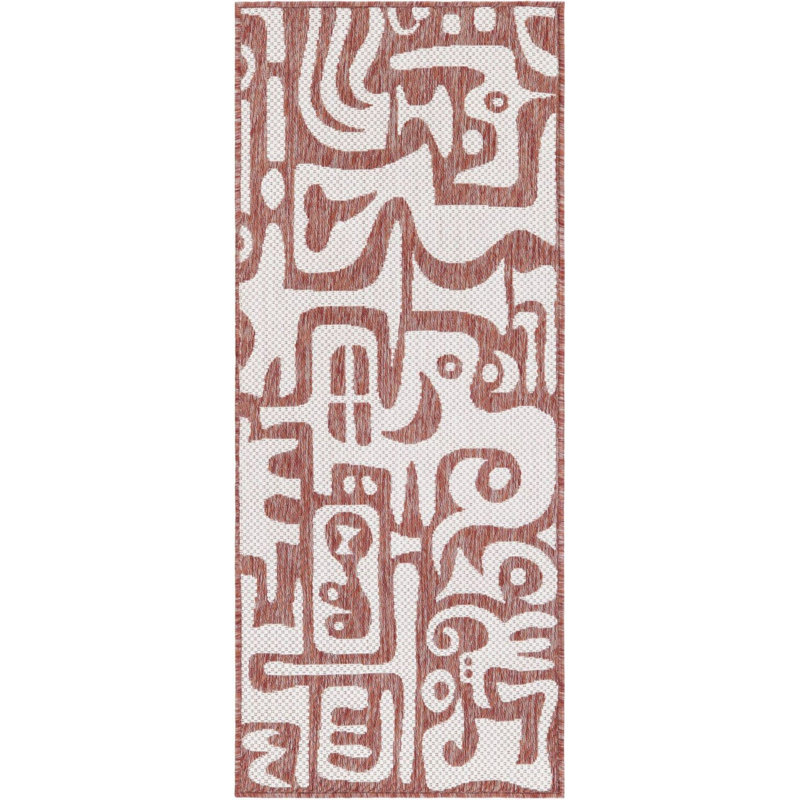 Tapis rouge rouille Aucun, Tapis de couloir 2 pi x 5 pi 1 po