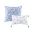 Édredon 8 pièces - très grand, imprimé en coton bleu, chambre à coucher, motif floral élégant et coussins décoratifs en coton très grand imprimé, look, literie lavable à la machine-119384157-119384155