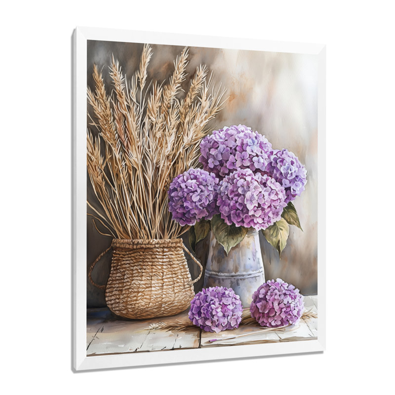 Mullen - art mural floral, Reproduction encadrée d'une seule photo sans pass, H 40 po x l 30 po, Blanc